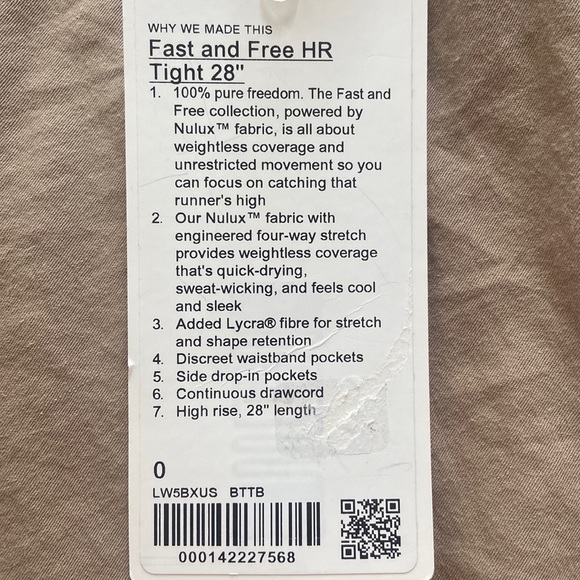 LULULEMON FAST & FREE HR TIGHT 28” - Picture 5 of 5